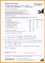 Eine positive handschriftliche Kundenreferenz zur Tätigkeit der Ziolka Immobilienvermittlung aus dem Jahr 2024