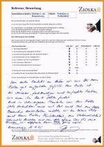 Eine positive handschriftliche Kundenreferenz zur Tätigkeit der Ziolka Immobilienvermittlung aus dem Jahr 2025