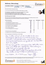 Eine positive handschriftliche Kundenreferenz zur Tätigkeit der Ziolka Immobilienvermittlung aus dem Jahr 2025